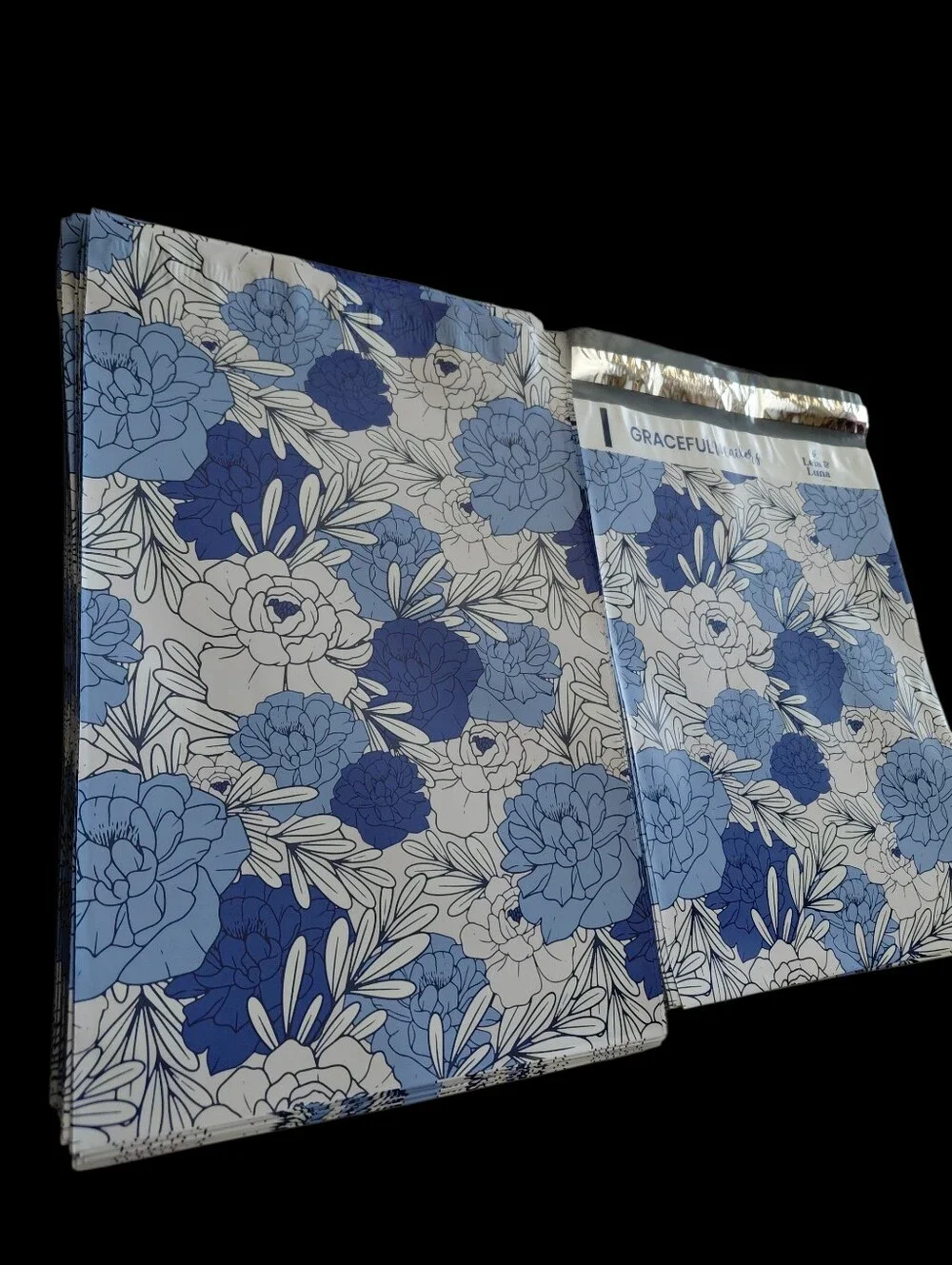 20ct. 10X13 Lavender Floral Polymailers Random Thank You Cards And Stickers